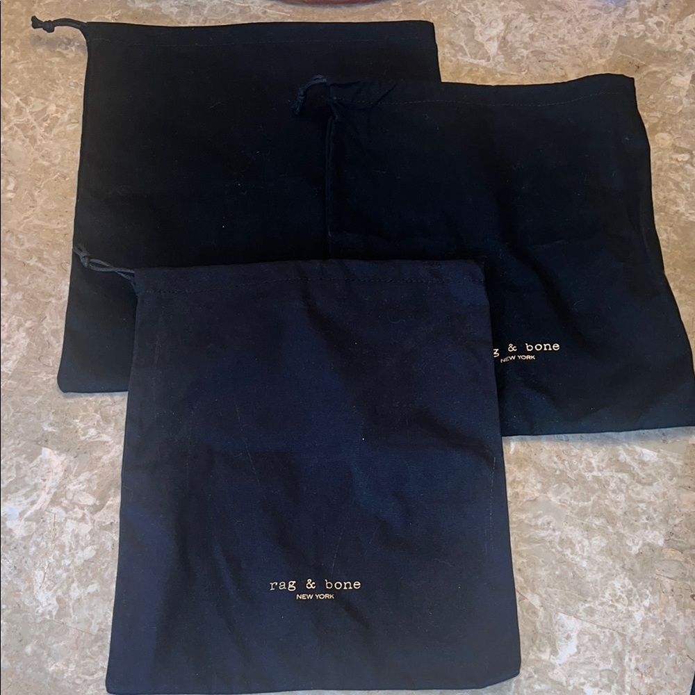 Rag & Bone Black Dust Bags Set of 3